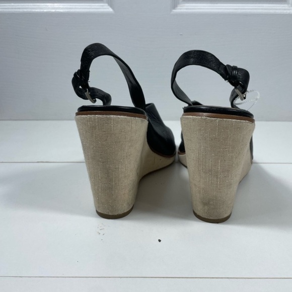 I State Genna Black Leather Upper Wedged Sandals - Picture 11 of 17